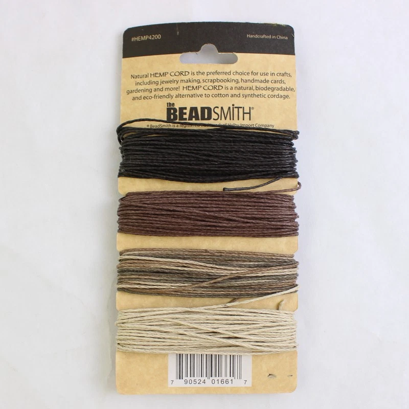 Lot of 2 Beading Cords Waxed Cotton Hemp Natural Blue Green 20 Yards 20 lbs - Image 3 of 4