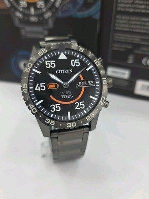Citizen Cz Smart Watch Black Stanliess Steel 44mm Smart Touch Screen MX1017-50X