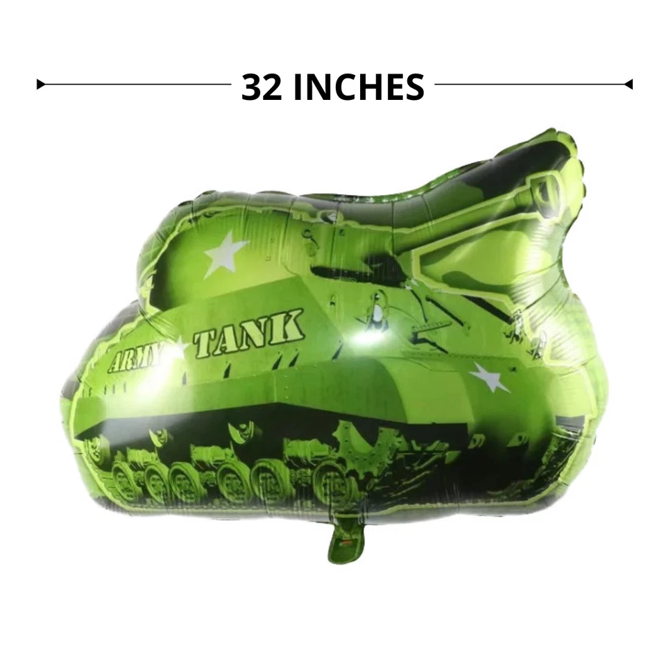 32" Army Tank Balloon - Military Party - Transportation Birthday - Boy Birthday - Image 2 of 3