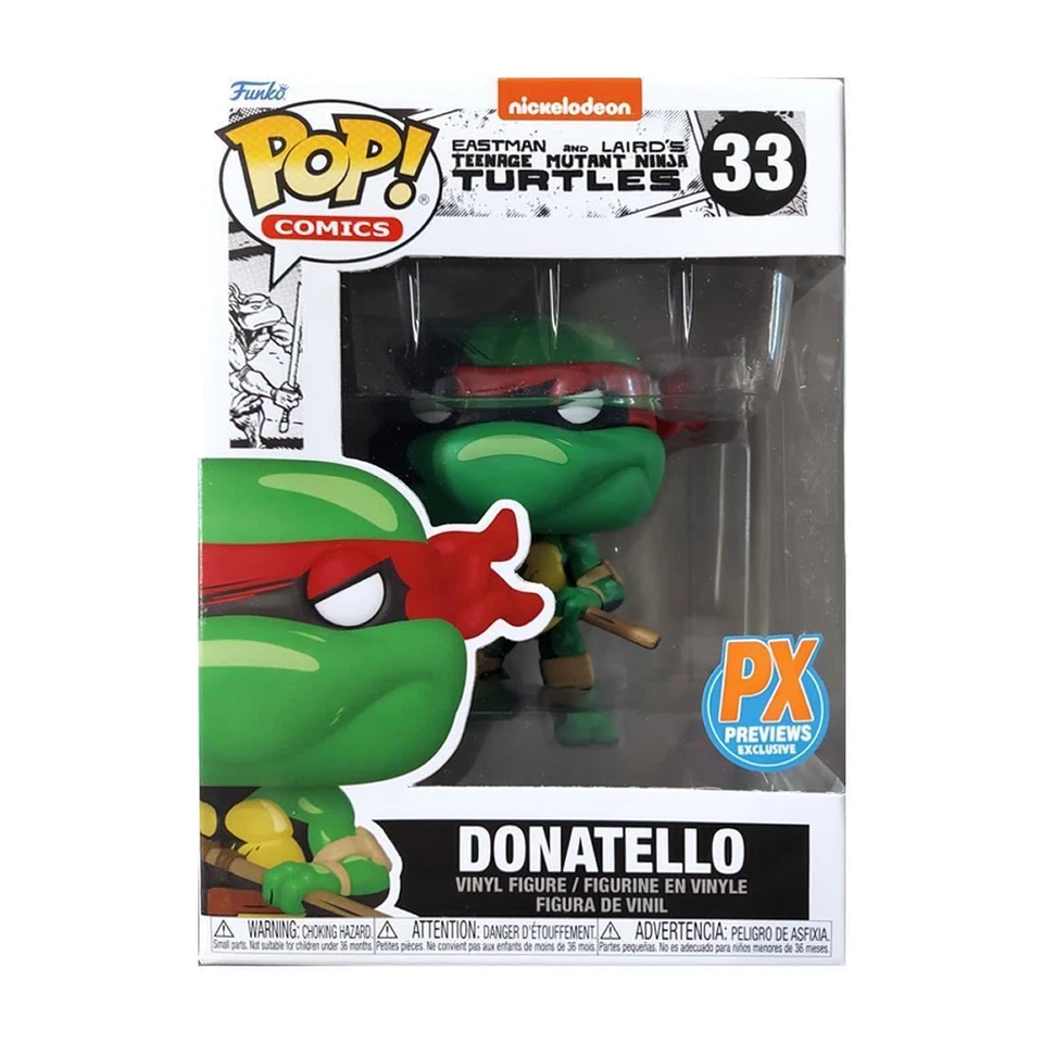 Figura exclusiva Funko Pop Teenage Mutant Ninja Turtles Donatello verde PX Foto 2 de 2