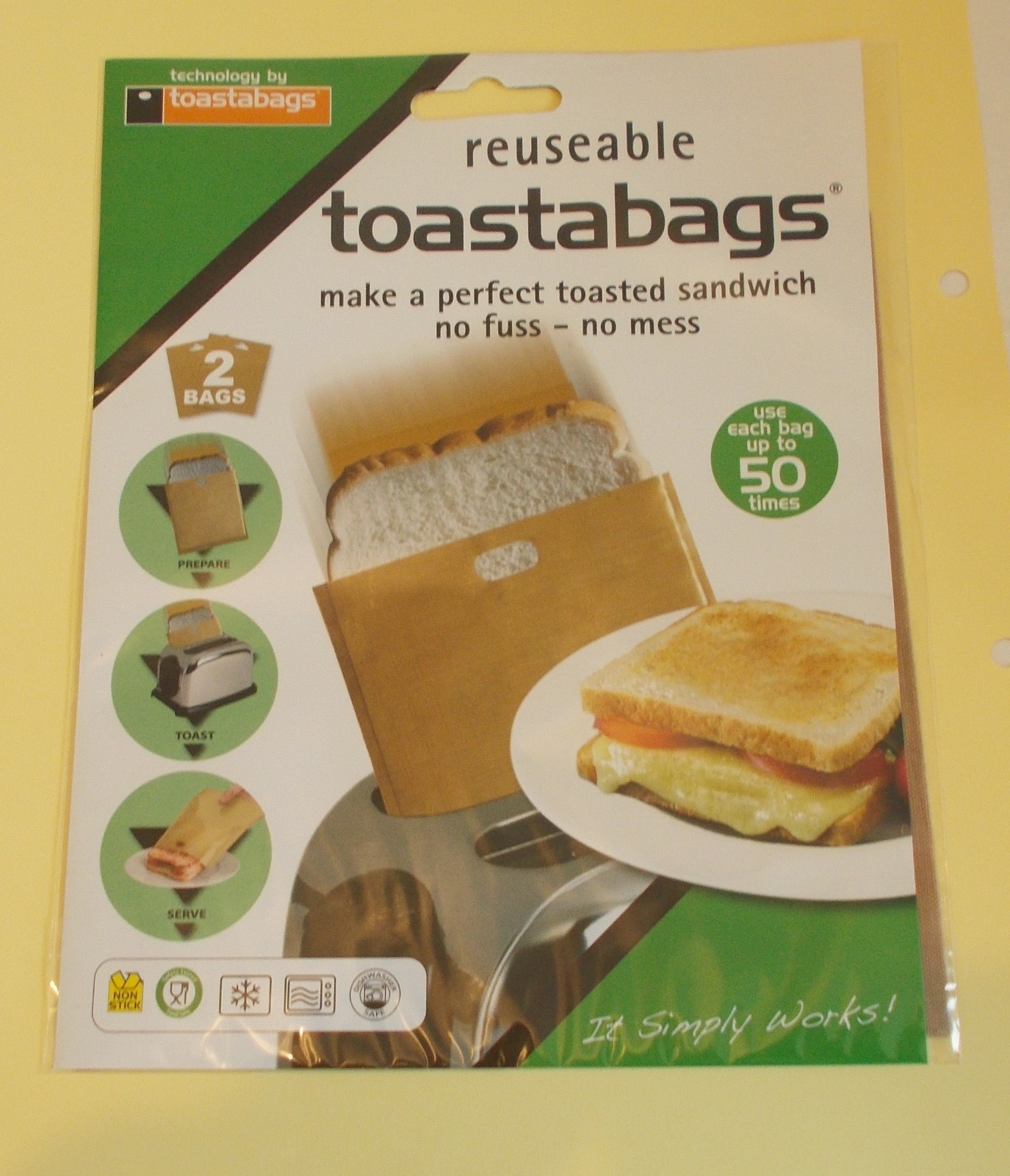 toastabags Reusable Toasted Sandwhich Toaster Bags Pack Of 2 New
