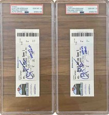 Clayton Kershaw Dodgers Signed Auto 2020 World Series Games 1 & 5 Ticket PSA 10