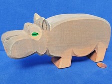 OSTHEIMER NILPFERD HIPPO 8 CM HOCH NR. 2122 HOLZ FIGUR WALD ZOO BAUERNHOF
