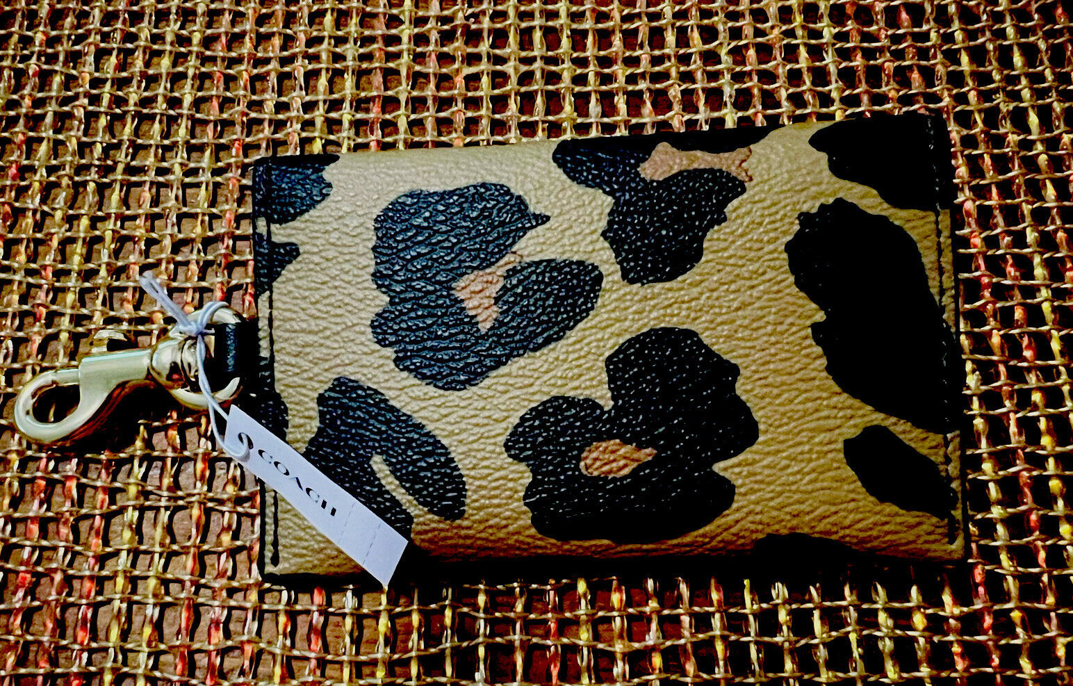 Coach leopard Print Large Wallets Brown Black NWT Gift Holiday Rare