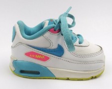 Nike Air Max 90 TD White Blue Lagoon Volt 408112-123 Toddler Sz 4c