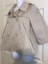Lacoste Khaki Cropped Trench Jacket 36