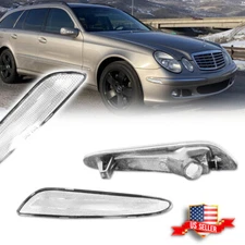 Clear Lens Front Bumper Side Marker Lights For 2003-2006 Mercedes W211 E-Class