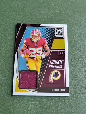 2016 Derrius Guice Donruss Optic Rookie Threads Rookie RC #RP-DG Redskins LSU