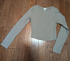 Ribbed Neutral Women's Long Sleeve Top Shirt