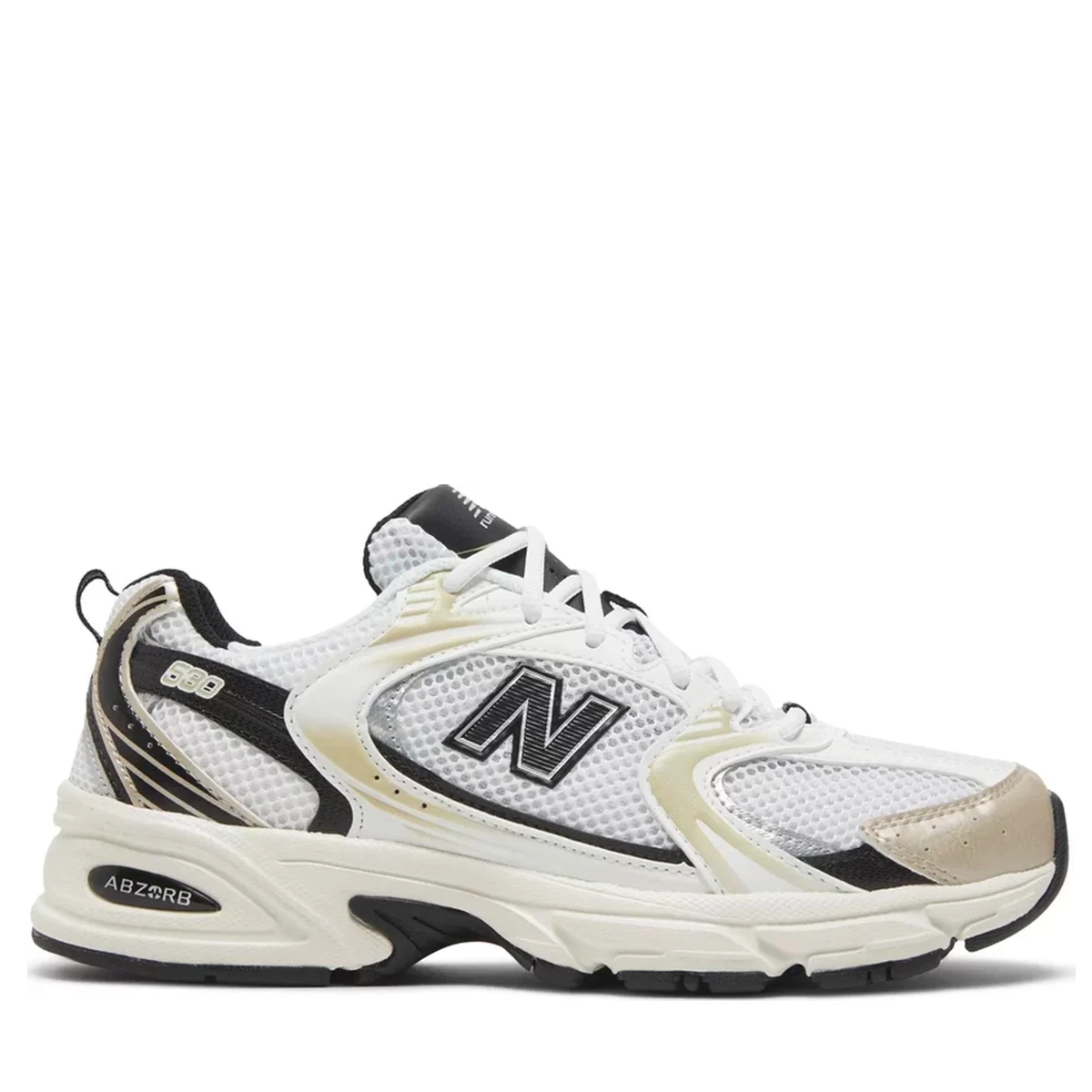 New balance gold and clearance white
