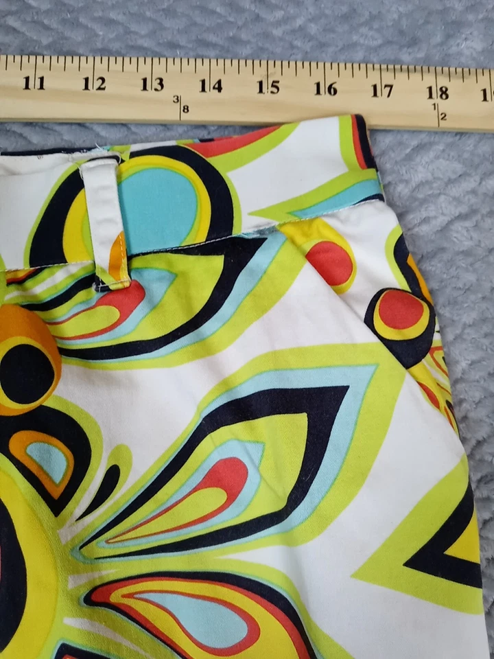 Pantalones Loudmouth Para Hombre Estampado Floral 33x28 Blanco Verde Golf Atlético Geométrico Foto 4 de 4