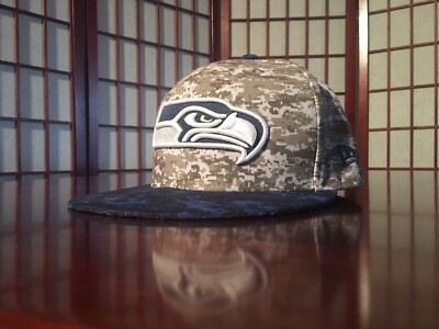 Seattle Seahawks Camo Green Blue Embroidered New Era 59Fifty