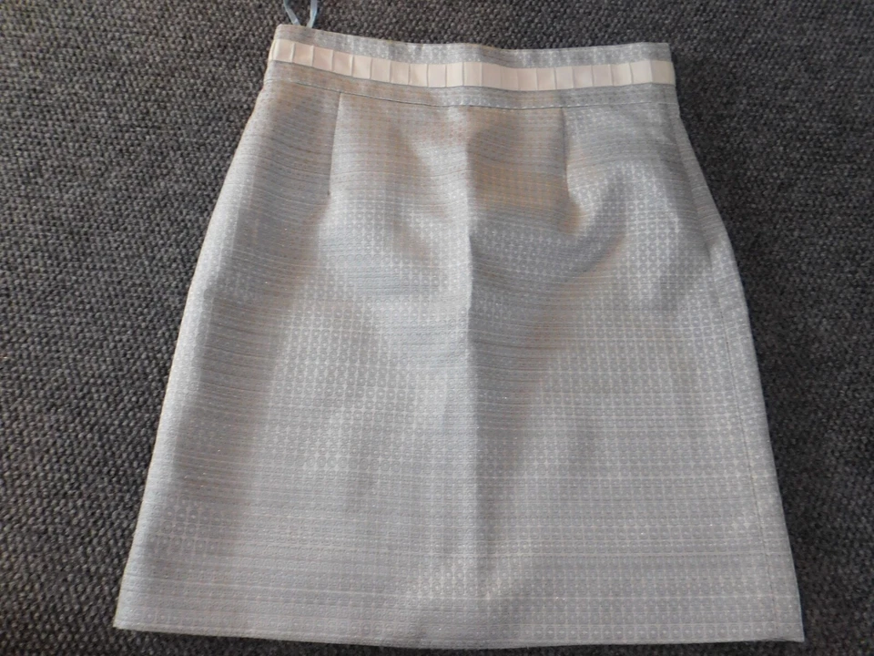 Falda Mujer Alex Marie 10P Petites Azul Línea A Cremallera Diseñador Metálica Foto 3 de 4