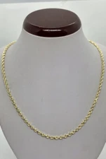10K Solid Gold Diamond Cut Rope Chain/Necklace Men’s/Women's 3mm size 20”-30”