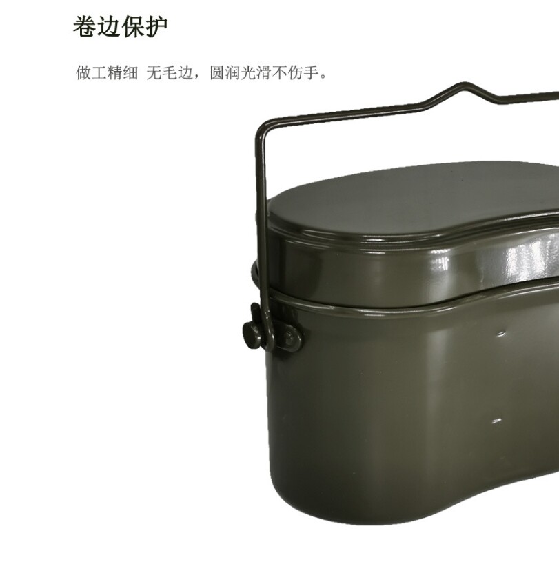 CDJBHW German M31 Mess Tins WW2 Retro Soldato Campeggio Campeggio Portatile Al Lunch Box con Cintura Fissa Replica WWII Gear Items
