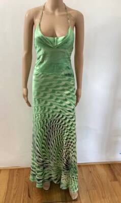 ROBERTO CAVALLI SS/2001 PLUNGING OPEN BACK DRESS SZ SMALL STUNNING!