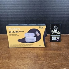 Audien Atom Pro 2 Rechargeable OTC Hearing Aids - NEW