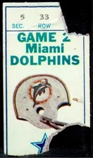 1977 FOOTBALL TICKET COWBOYS DOLPHINS GM#2 GAME TONY DORSETT RC SUPERBOWL YEAR!
