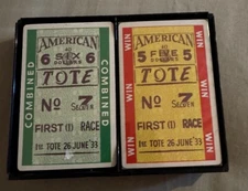 Vintage playing cards AMERICAN TOTE 5 Dollars Win The American Totalisator Co