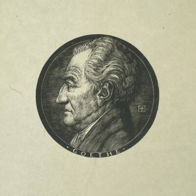 Original Selten Goethe ( Holzstich, Porträt ) Karl Mahr