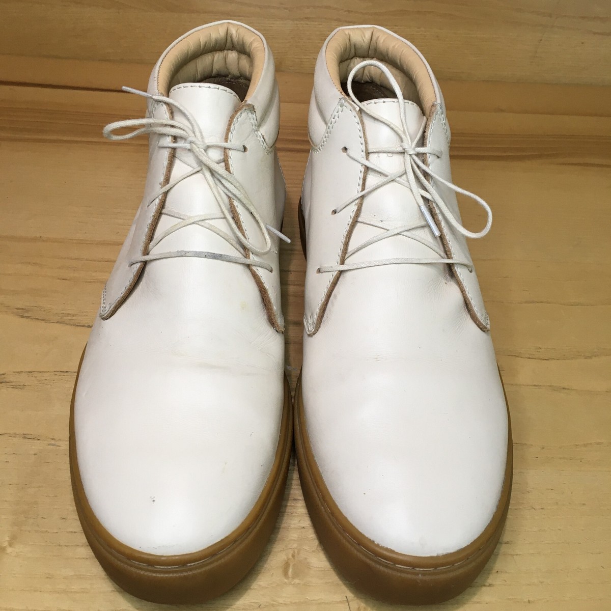 Nisolo Cortez Mid Top Beige Leather Sneaker Mens Sz 10.5 