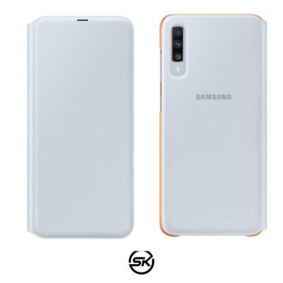 Original Samsung Wallet Cover für Galaxy A70, Weiß (EF-WA705PWEGWW) Neu