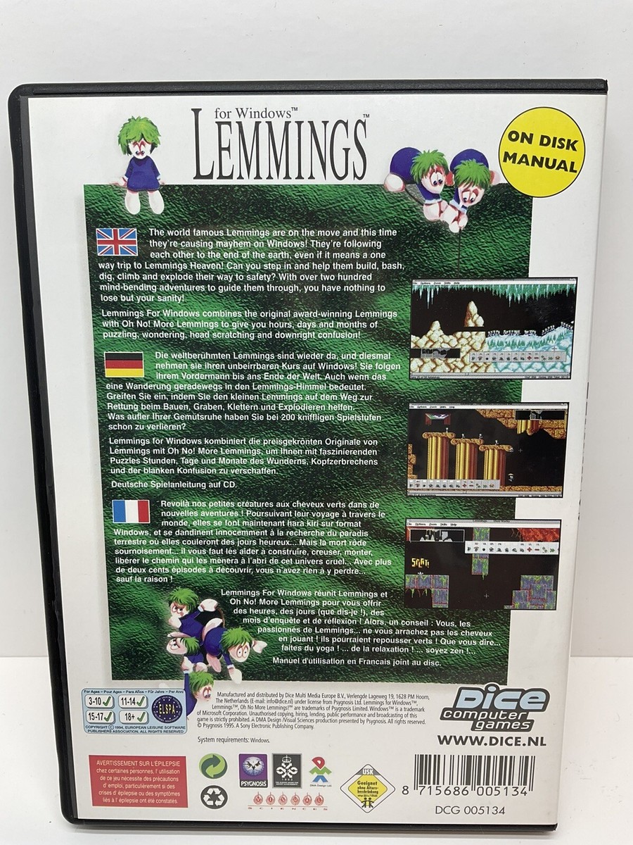 Vintage Lemmings Triple Pack: Lemmings, 3D & Paintball. Not
