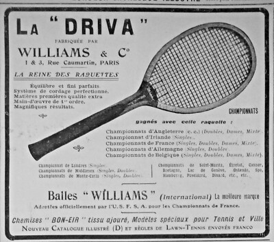 PRESSEWERBUNG 1908 SCHLÄGER DRIVA MADE BY WILLIAMS - ADVERTISING