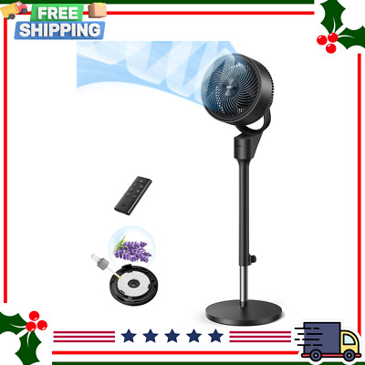 Dreo Fan for Bedroom,80° Oscillating Standing Fan, 25dB Quiet,80ft Pedestal Fans