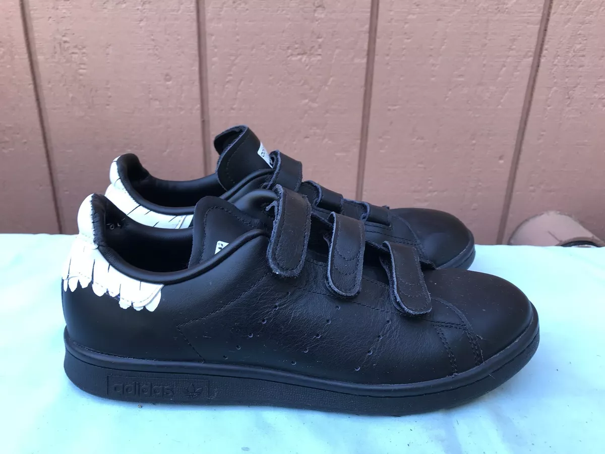 Adidas stan smith black heel cheap
