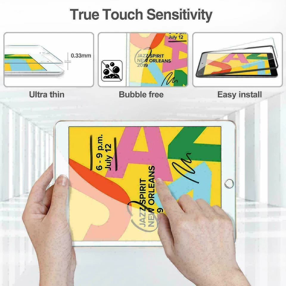 2 Pack Tempered Glass Screen Protector For Apple iPad 8th Generation 10.2 (2020) - Image 2 of 4