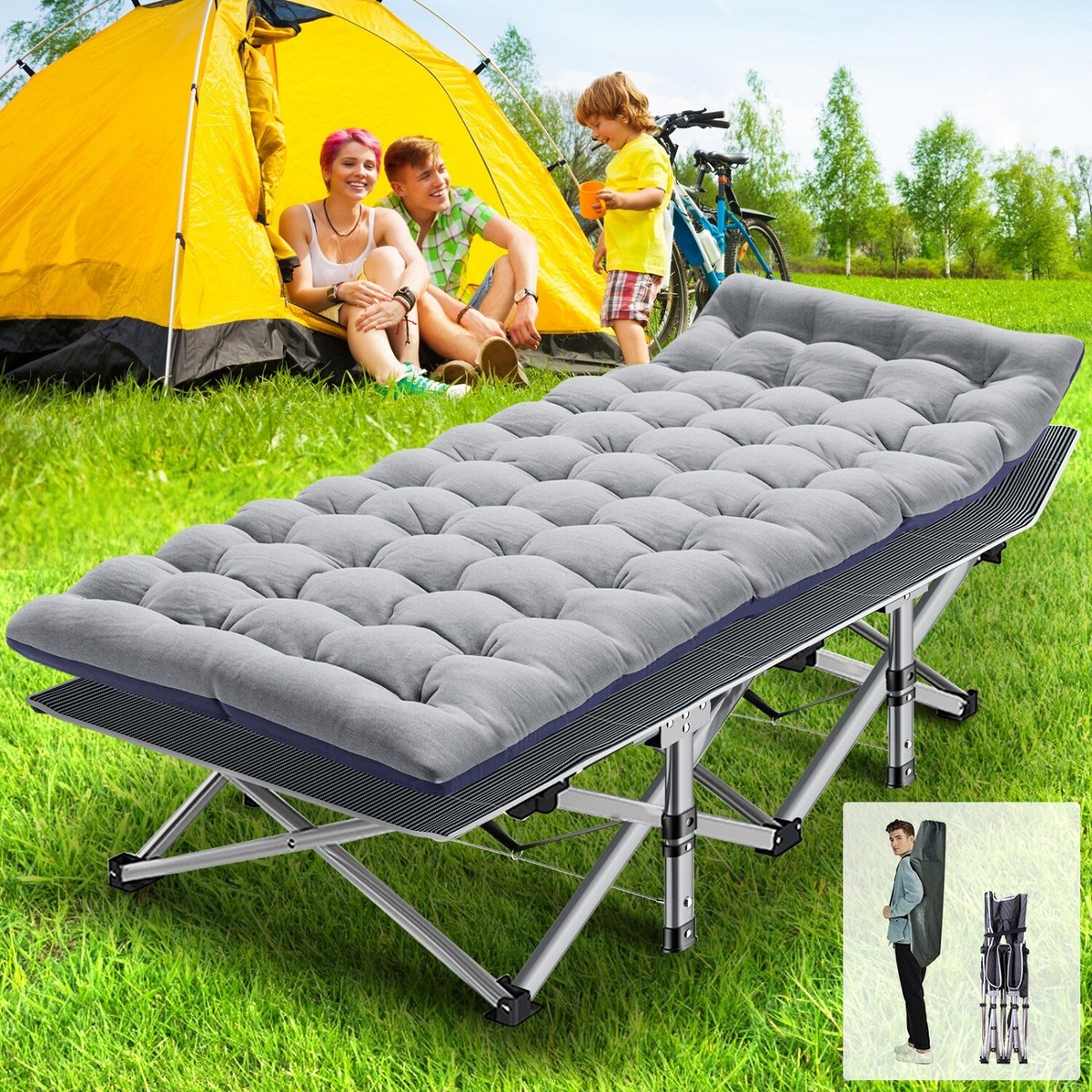 Folding Cot Adjustable 4-Position Folding Lounge Chair, Camping