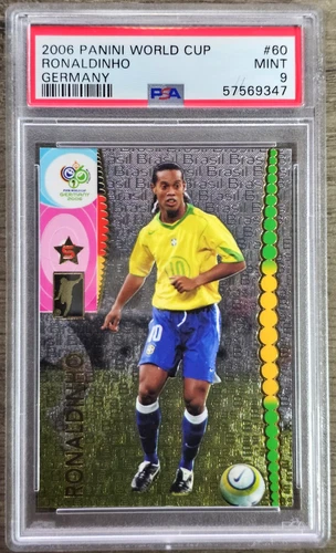 2006 Panini World Cup Soccer #60 Ronaldinho Silver Foil RARE PSA 9 MINT Brazil