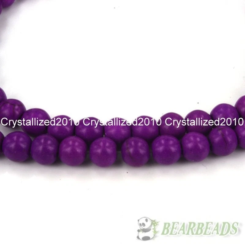 Purple Howlite Turquoise Gemstone Round Beads 2mm 4mm 6mm 8mm 10mm 12mm 16'' - Image 4 of 4