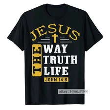 The Way Truth Life Jesus T-Shirt Religious Bible Verse John 14:6 Biblical Gospel
