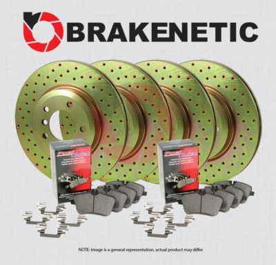 F&R BRAKENETIC Sport Drilled Brake Rotors + Ceramic Pads BSK83224