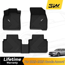 3W Floor Mats For 2023-2025 Honda Accord All Weather Fit Car TPE Liners