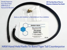 HAM Antenna Tactical Counterpoise Tiger Tail Tri-Band Both SMA Fem/Male Radios