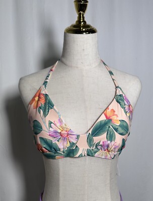 Gianni Bini Women Bikini Swimsuit XL Two Piece Halter Hawaiian