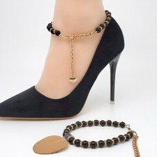 Detachable Rhinestone Shoe Belt Strap Band Ankle Pearl Accessories for High Heel