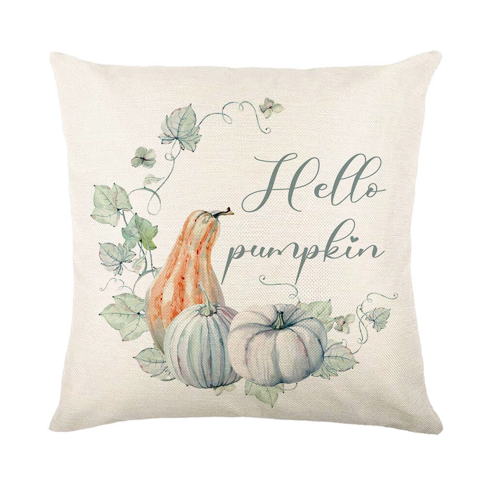Autumn Decor Pumpkin Pillow Covers Set of 4 Thanksgiving Cushion Cover 18 X 18 - Image 3 of 4