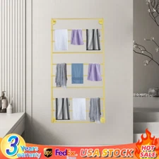10-Bar Wall Mounted Scarf Rack Bathroom Towels Storage Rack Wall Display Rack