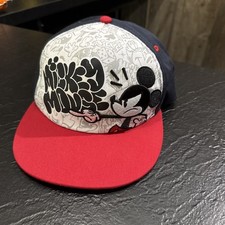 Disney Parks Mickey Mouse Hat Adult Snapback Baseball Cap Graffiti Angry Mickey
