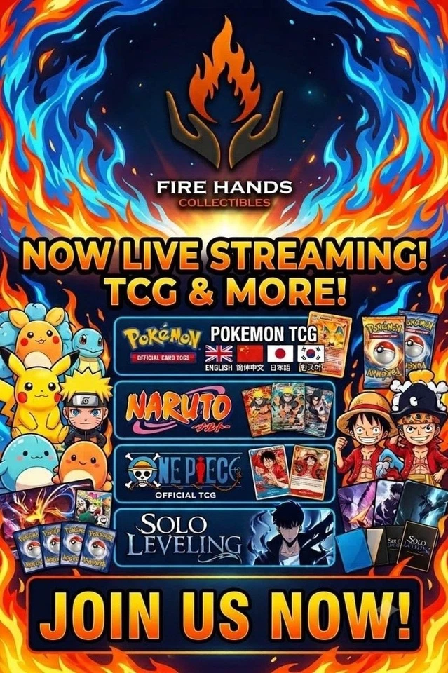 🔥Fire Hands 🔥🙌 Rip & Ship🔥Buy It Now🔥Pokemon🔥One Piece