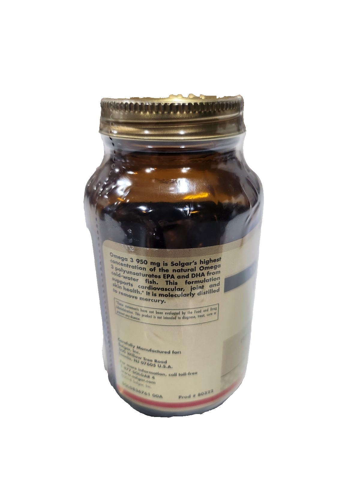 Solgar Triple Strength Omega-3 950 mg 100 Softgels - 2 Bottles Pack-Exp 07/2027