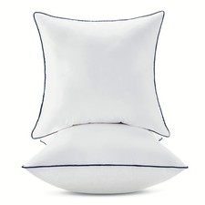 18x18 Down Alternative Pillow Insert 2 Pack, 100 Cotton Cover 100 Premium...