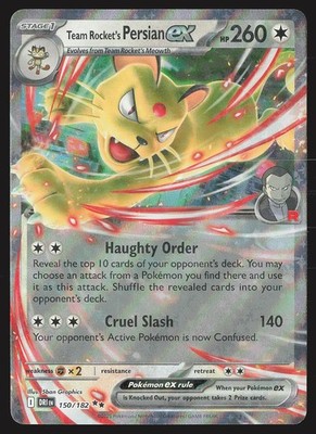 SV10: Destined Rivals Team Rocket's Persian ex #150/182 Pokemon