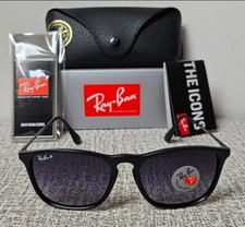 New Ray-Ban Chris RB4187 Polarized 54-18 Sunglasses Matte Black Gradient Grey