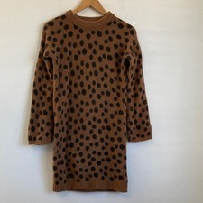 Madewell Animal Print Sweater Dress Tan Knit XXS