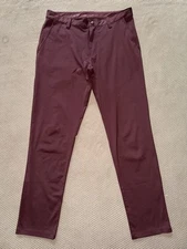 Rhone Mens Commuter Pants Burgundy Slim Straight Stretch Size 32 